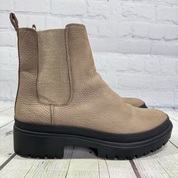 Lucky Brand Ankle Boots Women Size 9.5 Suede Gray Platform Chunky Street Boots - Picture 1 of 13